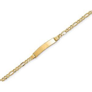 Engraveable ID Bracelet in 14K Yellow Gold 7 Inches
